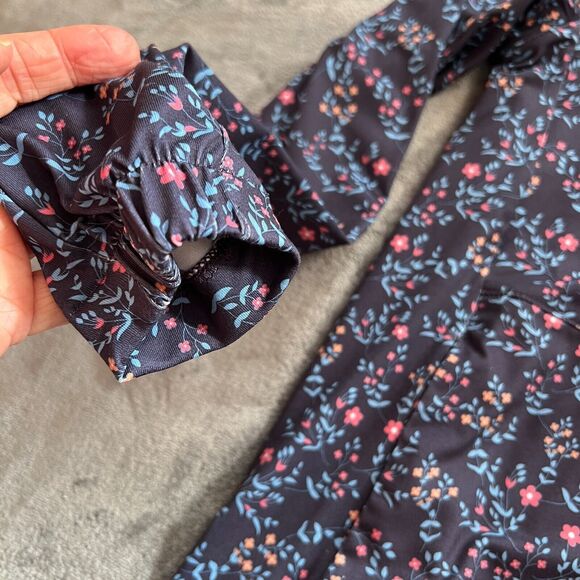 Puma Golf Ladies Micro Floral Cloudspun 1/4 Zip Pullover - Navy Sm - Picture 9 of 11